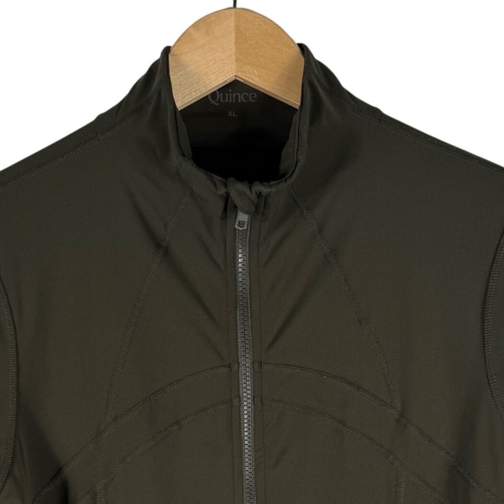 Quince Ultra-Form Slim Fit Jacket Womens XL Smokey Olive SPFL01 Mock Neck